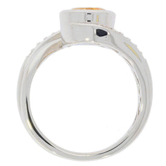 Platinum Semi Mount Ring Setting Oval OV 9X7mm Full Bezel Bypass Ring Diamond Accent Syzjewelry