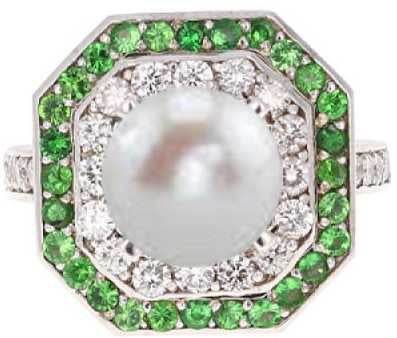 14K Gold Semi Mount Ring Setting Round RD 8.5mm Diamond Accent DHJ