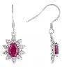 Platinum Semi Mount Earrings Setting Oval OV 7x5mm Diamond Accent DHJ