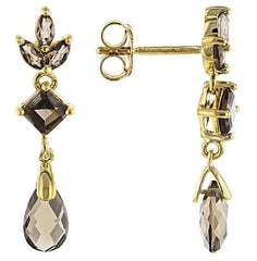 18K Gold Semi Mount Earrings Setting Pear PE 8X5mm SQ 4X4mm DHJ