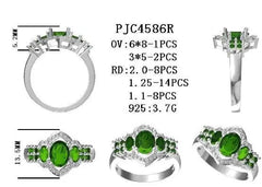 14K Gold Semi Mount Ring Setting Oval OV 8X6mm OV 5X3mm Diamond Accent DHJ