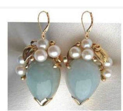 Platinum Semi Mount Earrings Setting Pear PE 26X22mm Cabochon DHJ