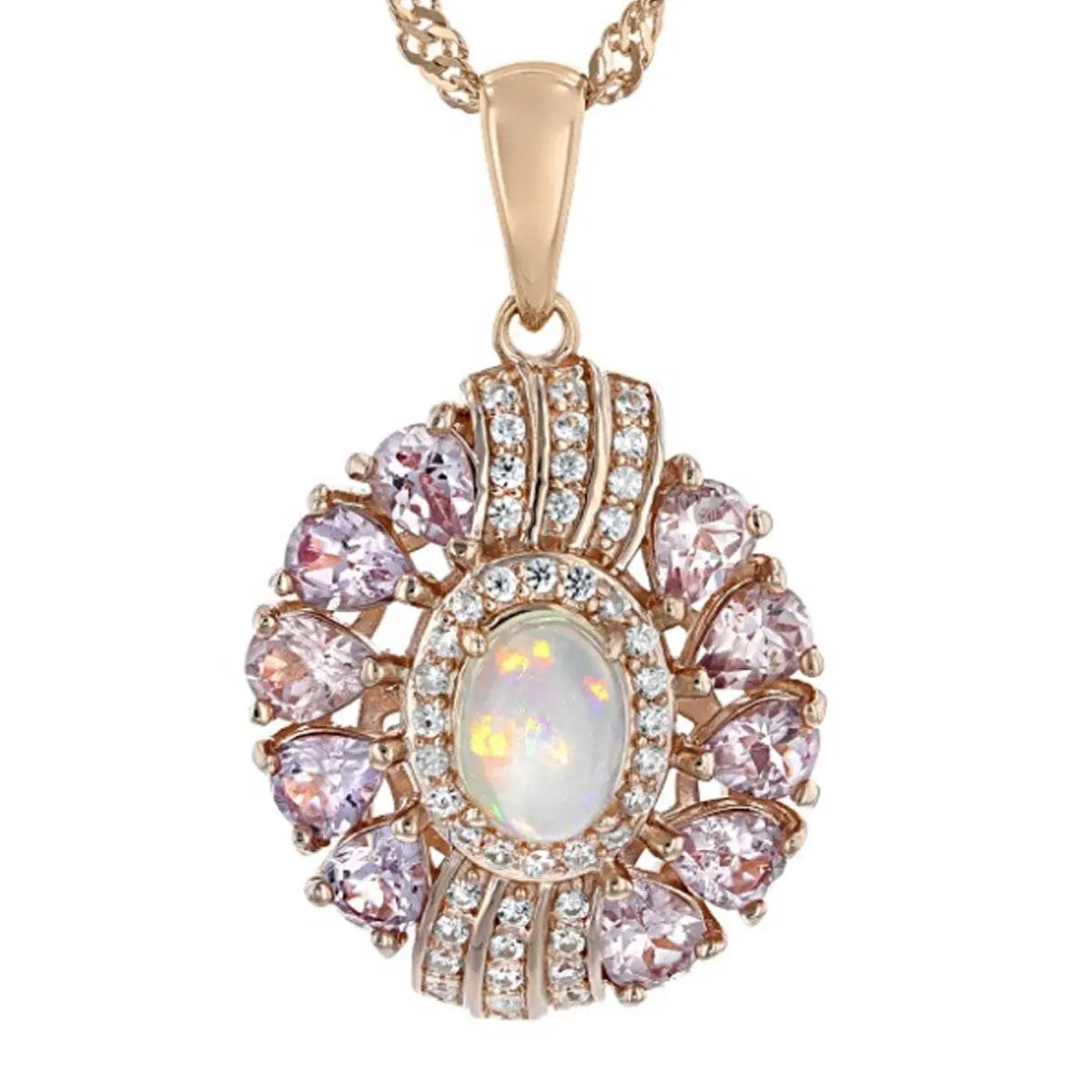 18K Gold Semi Mount Pendant Setting Oval OV 7X5mm Diamond Accent DHJ