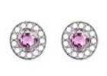 14K Gold Semi Mount Earrings Setting Round RD 4x4mm Halo Diamond Accent DHJ