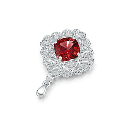 18K Gold Semi Mount Pendant Setting Cushion CU 10X10mm Diamond Accent DHJ