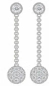 Platinum Semi Mount Earrings Setting Round RD 3.5mm Diamond Accent DHJ