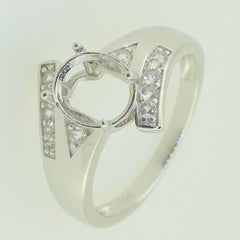 10K Gold Semi Mount Ring Setting Oval OV 10x8mm Bypass Moissanite Accent Syzjewelry