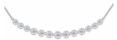 18K Gold Pendant Arc Curved with White Topaz or Moissanite Diamond Accent DHJ