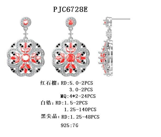14K Gold Semi Mount Earrings Setting Round RD 5x5mm Diamond Accent DHJ