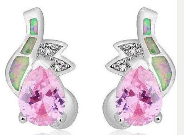 14K Gold Semi Mount Earrings Setting Pear PE 8x6mm Diamond Accent DHJ