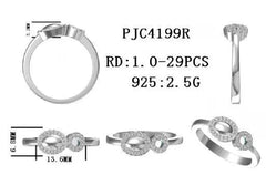 10K Gold Semi Mount Ring Setting Round RD 1.0mm Moissanite Accent DHJ