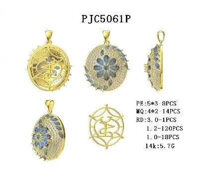 Platinum Semi Mount Pendant Setting Pear PE 5X3mm Diamond Accent DHJ