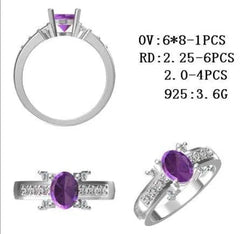 18K Gold Semi Mount Ring Setting Oval OV 8X6mm Diamond Accent DHJ