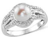 Platinum Semi Mount Ring Setting Round RD 8x8mm Diamond Accent DHJ