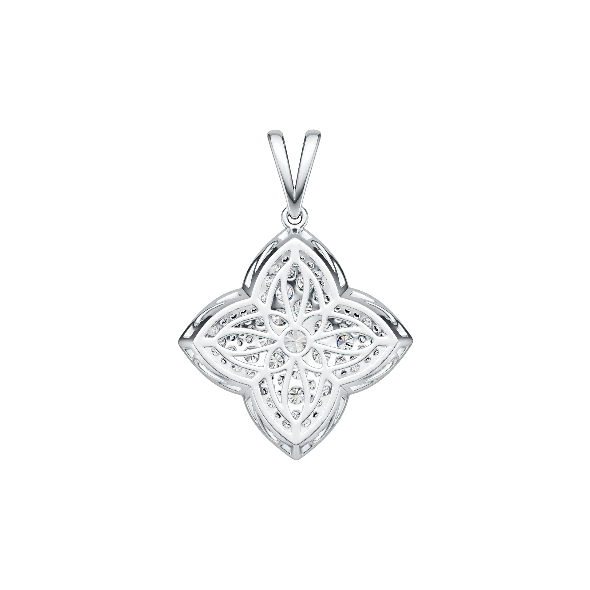 Platinum Semi Mount Pendant Setting Round RD 3.5mm Diamond Accent DHJ
