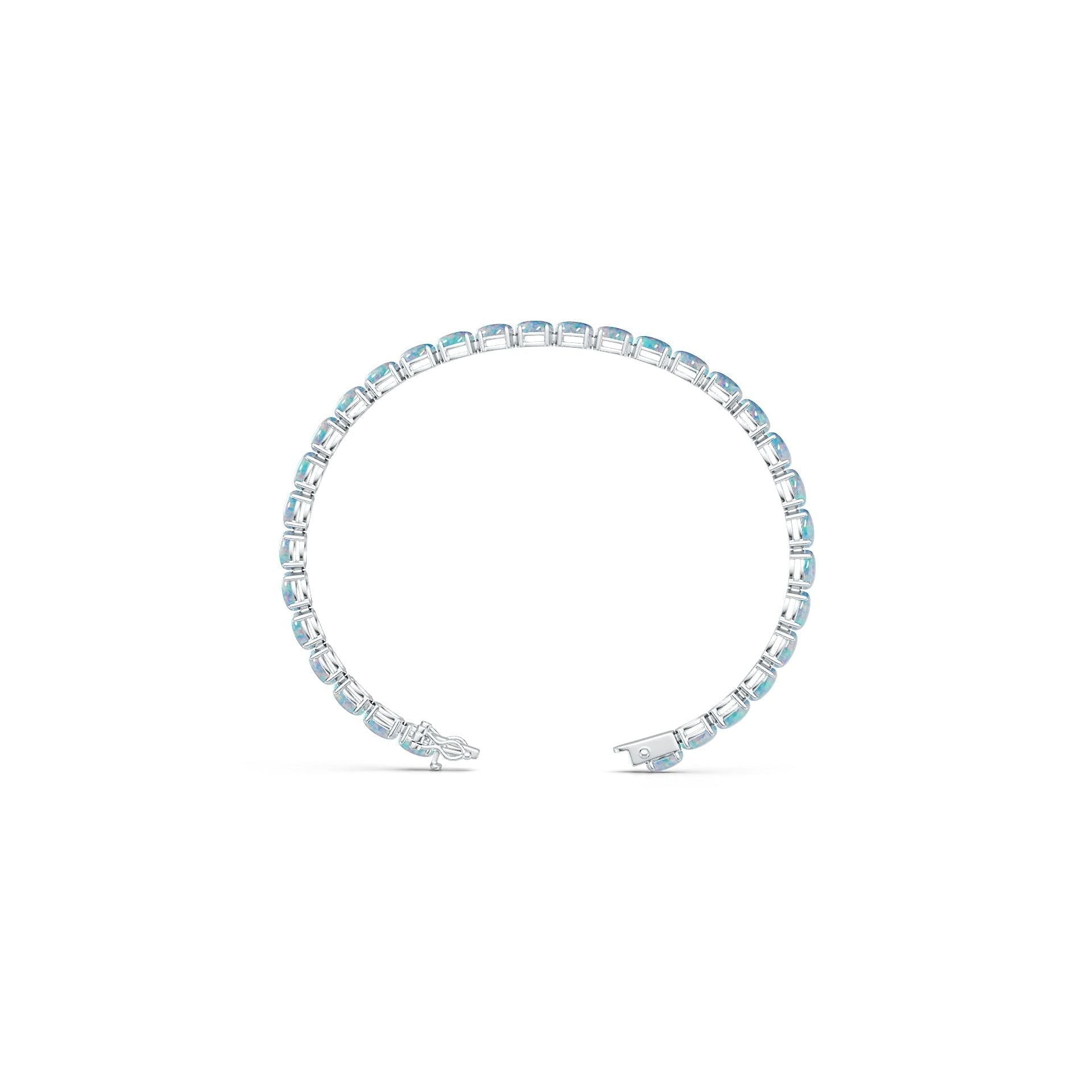 Platinum Semi Mount Tennis Bracelet Setting OV 6x4mm Cabochon Syzjewelry