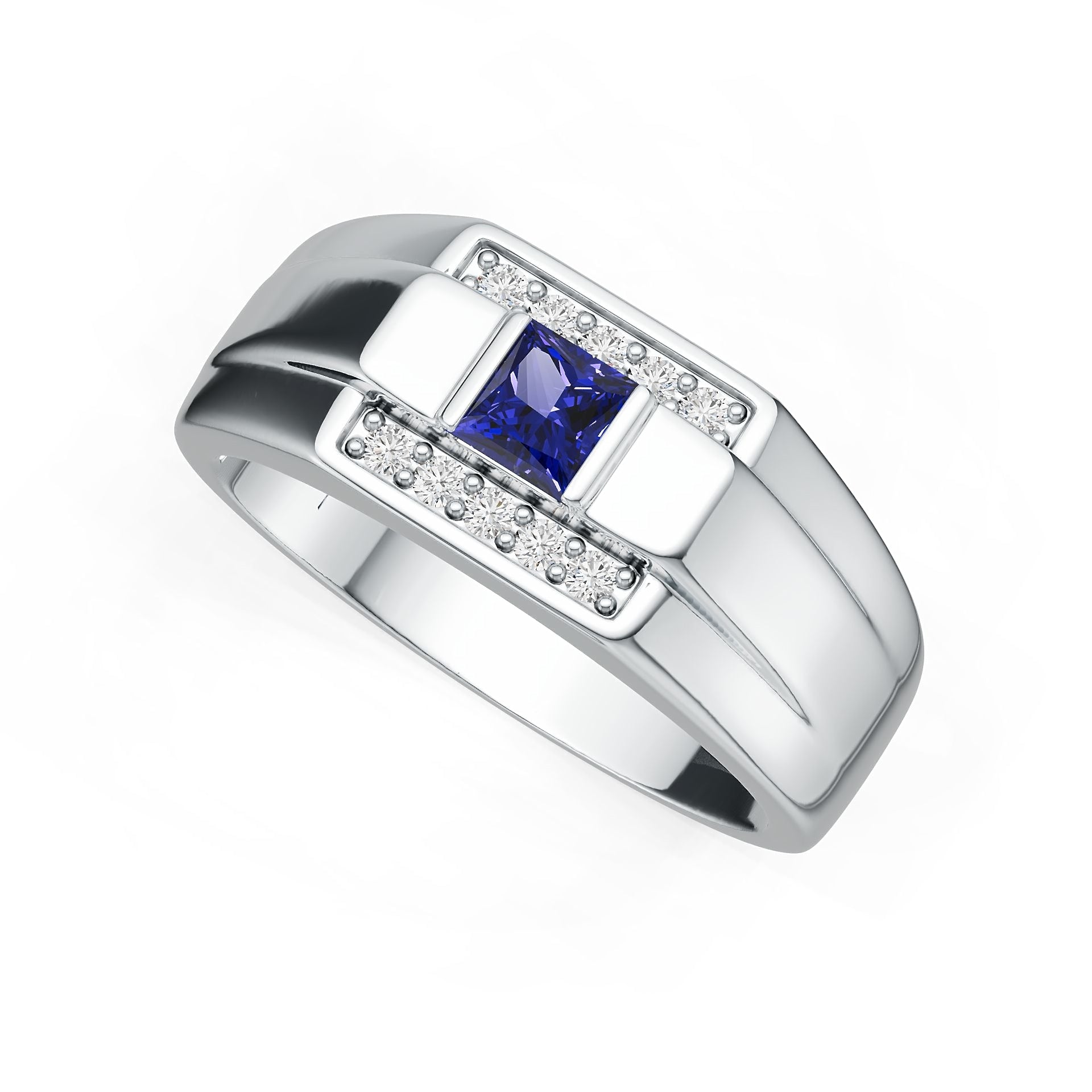 Sterling Silver Semi Mount Ring Setting Round Rd 4x4mm Diamond Accent DHJ