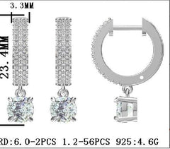 18K Gold Semi Mount Earrings Setting Round RD 6x6mm Diamond Accent DHJ