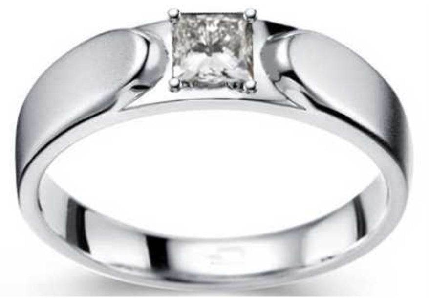 Platinum Semi Mount Ring Setting Princess SQ 5X5mm Men's Ring DHJ
