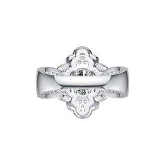18K Gold Semi Mount Ring Setting Oval OV 8X6mm Diamond Accent DHJ