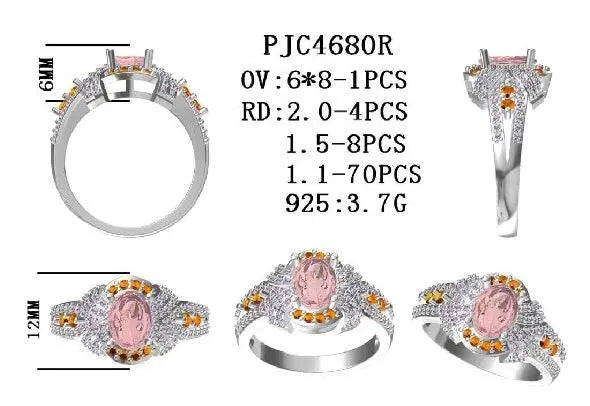 18K Gold Semi Mount Ring Setting Oval OV 8X6mm Diamond Accent DHJ