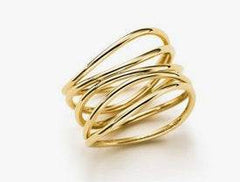 18K Gold Multi-Row Wave Ring DHJ