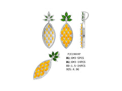 10K Gold Semi Mount Pendant Setting Marquise MQ 6X3mm Pineapple Theme Moissanite Accent DHJ