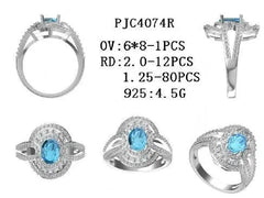 Platinum Semi Mount Ring Setting Oval OV 8X6mm Diamond Accent DHJ