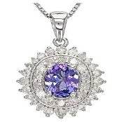 18K Gold Semi Mount Pendant Setting Oval OV 8X6mm Halo Diamond Accent DHJ