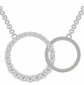 14K Gold Pendant Eternity Circle Theme with White Topaz or Moissanite Diamond Accent DHJ