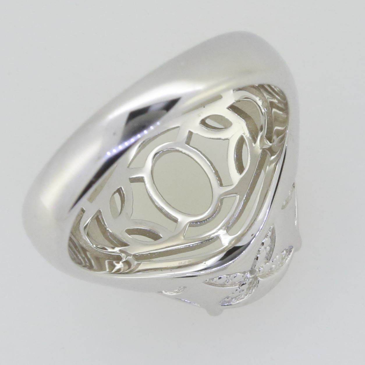 Platinum Semi Mount Ring Setting Oval OV 16x12mm PJC15071 Diamond Accent Syzjewelry