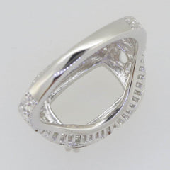 18K Gold Semi Mount Ring Setting Cushion Cu 12x8mm Art Deco Style Syzjewelry