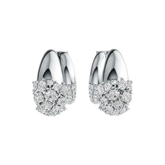 Platinum Hoop Earrings with or Moissanite Diamond Accent DHJ