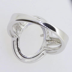 10K Gold Semi Mount Ring Setting Oval OV 14x10mm Halo Split Sha Moissanite Accent DHJ
