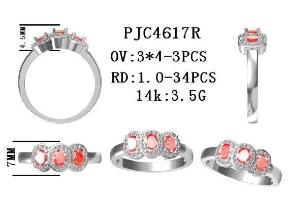 10K Gold Semi Mount Ring Setting Oval OV 4X3mm with White Topaz Moissanite Accent DHJ
