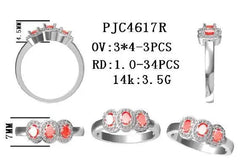 10K Gold Semi Mount Ring Setting Oval OV 4X3mm with White Topaz Moissanite Accent DHJ