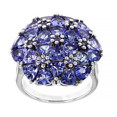 14K Gold Semi Mount Ring Setting Trillion TRI 4X4mm Cocktail Ring Diamond Accent DHJ