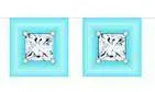 10K Gold Semi Mount Earrings Setting Cabochon 11X11mm Princess SQ 5x5mm DHJ