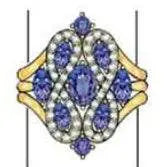 14K Gold Semi Mount Ring Setting Oval OV 6X4mm Diamond Accent DHJ
