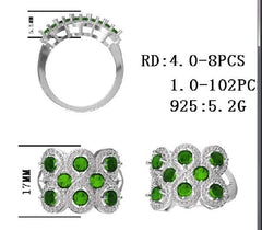 Platinum Semi Mount Ring Setting Round RD 4x4mm Diamond Accent DHJ