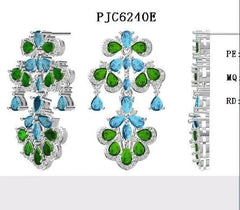 Platinum Semi Mount Earrings Setting Pear PE 5X3mm Diamond Accent DHJ