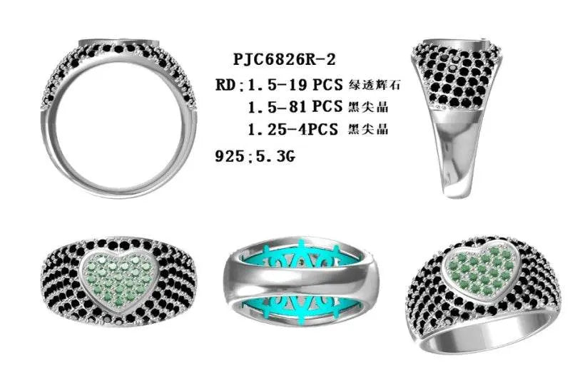 10K Gold Pave Ring Heart Theme with White Topaz or Moissanite Moissanite Accent DHJ