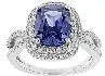 Platinum Semi Mount Ring Setting Cushion CU 10X8mm Double Halo Diamond Accent DHJ