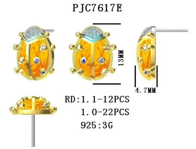 Platinum Semi Mount Earrings Setting Round RD 1.1mm Diamond Accent DHJ