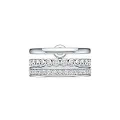 14K Gold Semi Mount Ring Setting Round RD 3.5mm Stackable Rings with White Topaz Diamond Accent DHJ