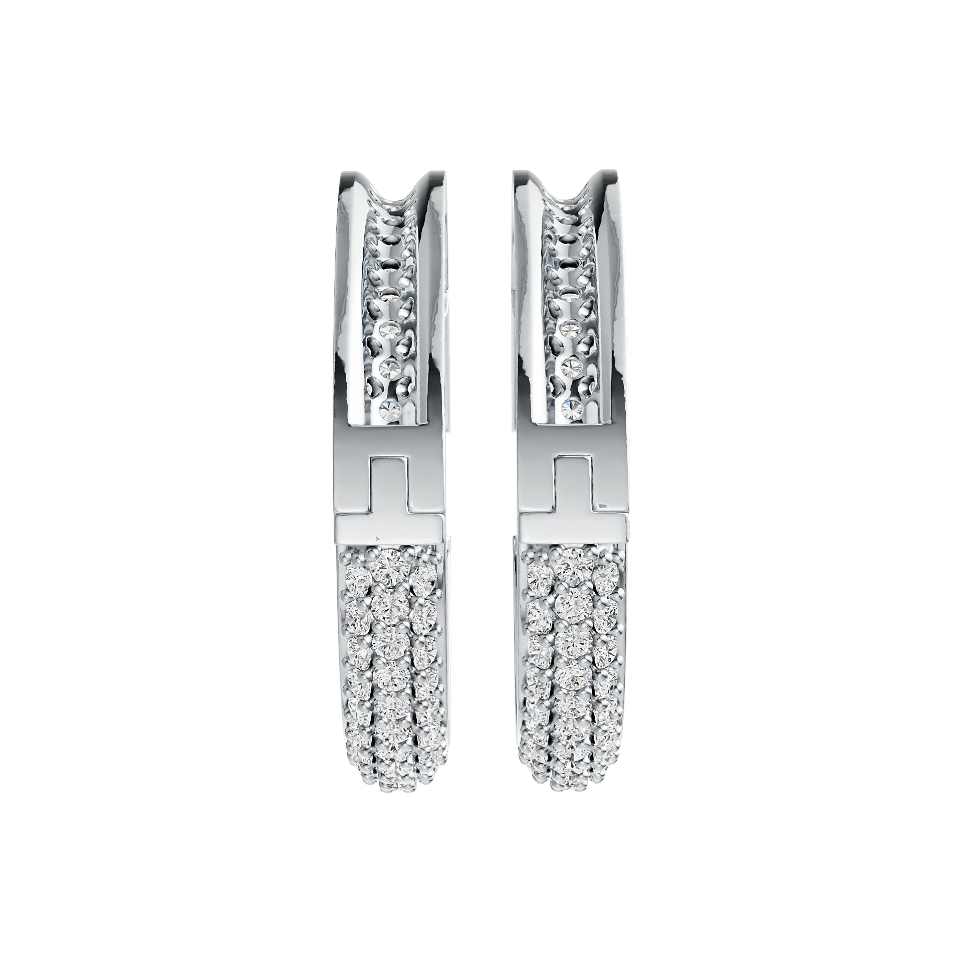 10K Gold Hoop Earrings with or Moissanite Moissanite Accent DHJ