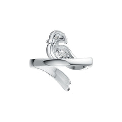 14K Gold Ring Parrot Theme with White Topaz or Moissanite Diamond Accent DHJ