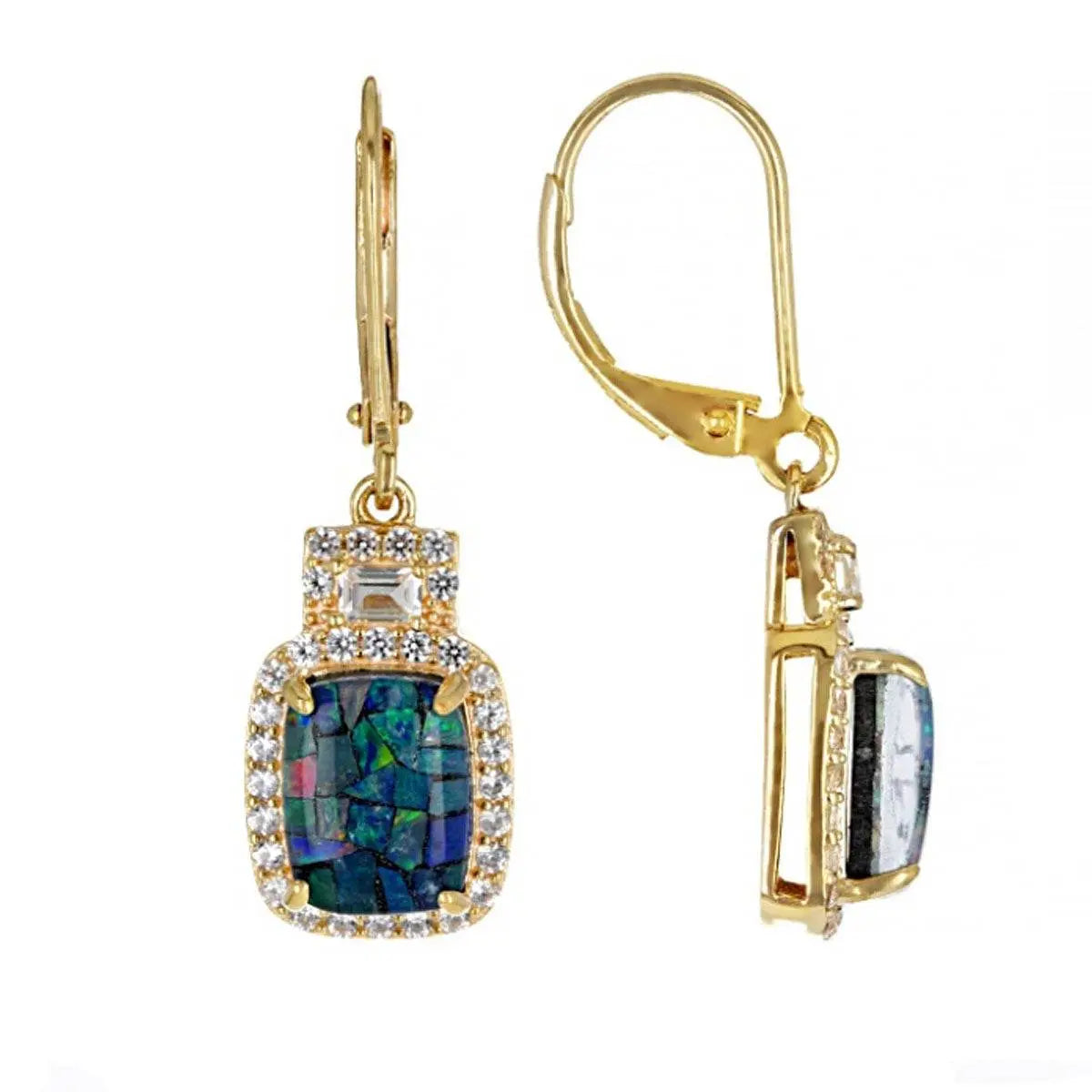 14K Gold Semi Mount Earrings Setting Cushion CU 9X7mm Diamond Accent DHJ