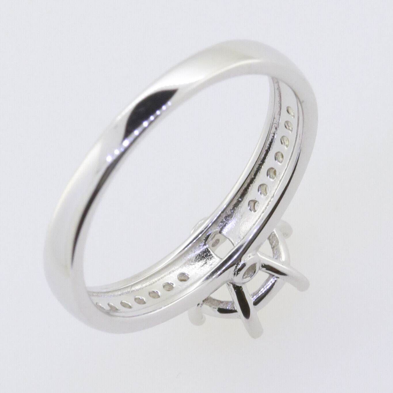 10K Gold Semi Mount Ring Setting Round RD 6.5x6.5mm Solitaire Ring for 1 Carat Diamond Moissanite Accent Syzjewelry