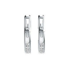 14K Gold Hoop Earrings with or Moissanite Channel Set Diamond Accent DHJ